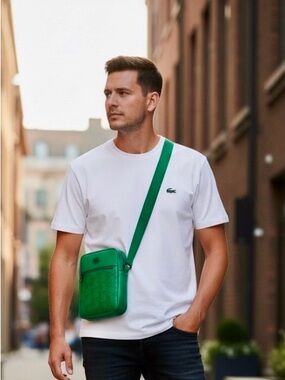 Lacoste Monogrammed Unisex Shoulder Crossbody NWT